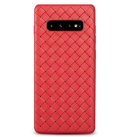 Silikon Hülle Handyhülle Gummi Schutzhülle Leder Tasche L02 für Samsung Galaxy S10 5G Rot