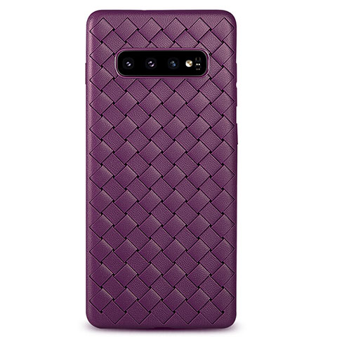 Silikon Hülle Handyhülle Gummi Schutzhülle Leder Tasche L02 für Samsung Galaxy S10 5G Violett