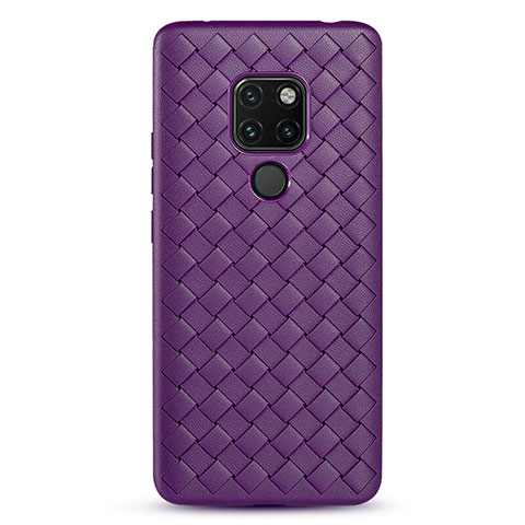 Silikon Hülle Handyhülle Gummi Schutzhülle Leder Tasche S01 für Huawei Mate 20 Violett