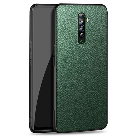 Silikon Hülle Handyhülle Gummi Schutzhülle Leder Tasche S01 für Oppo Reno2 Grün