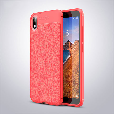 Silikon Hülle Handyhülle Gummi Schutzhülle Leder Tasche S01 für Xiaomi Redmi 7A Rot