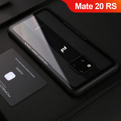 Silikon Hülle Handyhülle Gummi Schutzhülle Leder Tasche S02 für Huawei Mate 20 RS Schwarz