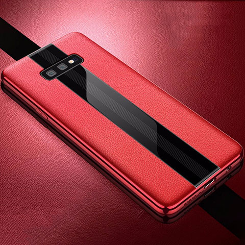 Silikon Hülle Handyhülle Gummi Schutzhülle Leder Tasche S02 für Samsung Galaxy S10e Rot