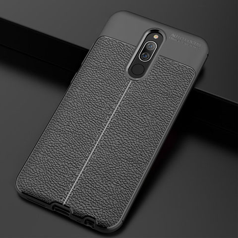 Silikon Hülle Handyhülle Gummi Schutzhülle Leder Tasche S02 für Xiaomi Redmi 8 Schwarz