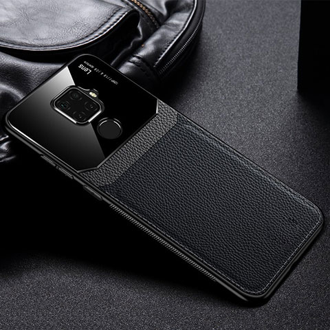 Silikon Hülle Handyhülle Gummi Schutzhülle Leder Tasche S03 für Huawei Nova 5i Pro Schwarz
