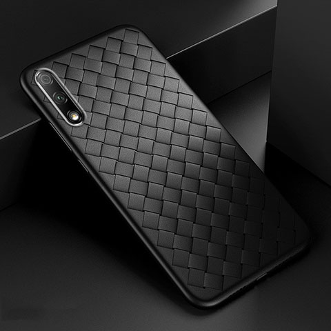 Silikon Hülle Handyhülle Gummi Schutzhülle Leder Tasche S04 für Huawei Honor 9X Schwarz