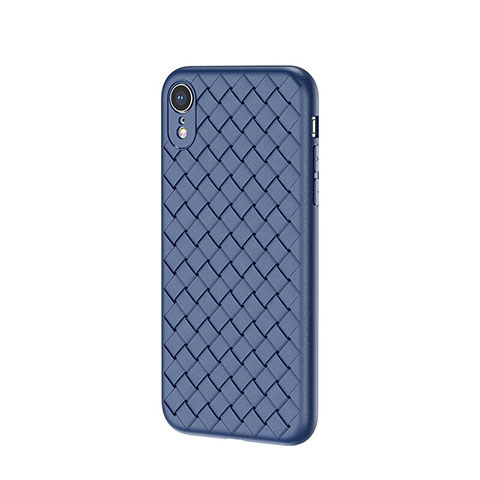 Silikon Hülle Handyhülle Gummi Schutzhülle Leder Tasche S05 für Apple iPhone XR Blau