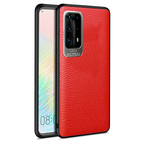 Silikon Hülle Handyhülle Gummi Schutzhülle Leder Tasche S08 für Huawei P40 Pro+ Plus Rot