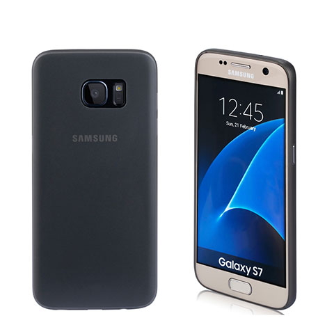 Silikon Hülle Handyhülle Gummi Schutzhülle Matt für Samsung Galaxy S7 G930F G930FD Schwarz