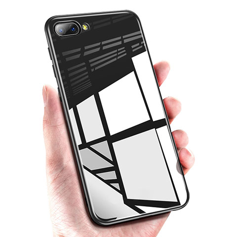Silikon Hülle Handyhülle Gummi Schutzhülle Spiegel M01 für Huawei Honor 10 Schwarz