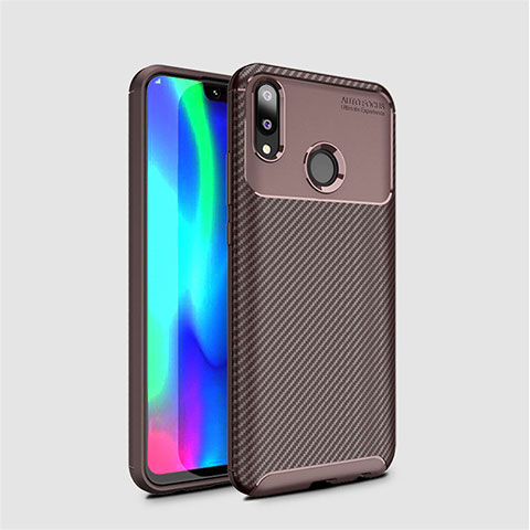 Silikon Hülle Handyhülle Gummi Schutzhülle Tasche Köper für Huawei Y7 (2019) Braun