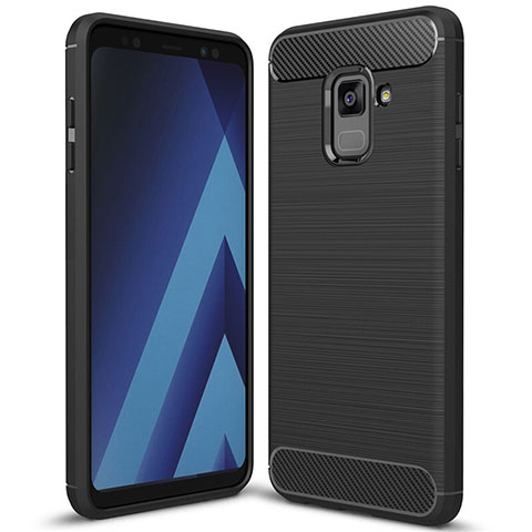 Silikon Hülle Handyhülle Gummi Schutzhülle Tasche Köper für Samsung Galaxy A8+ A8 Plus (2018) A730F Schwarz