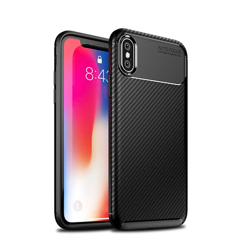 Silikon Hülle Handyhülle Gummi Schutzhülle Tasche Köper S01 für Apple iPhone Xs Max Schwarz