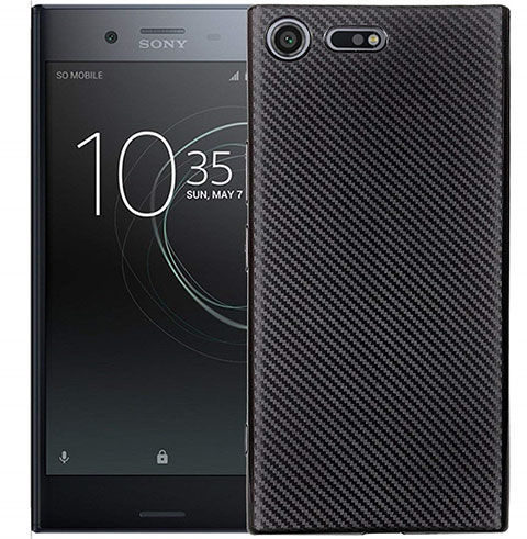 Silikon Hülle Handyhülle Gummi Schutzhülle Tasche Köper S01 für Sony Xperia XZ1 Compact Schwarz