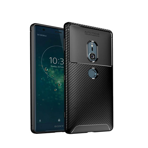 Silikon Hülle Handyhülle Gummi Schutzhülle Tasche Köper S02 für Sony Xperia XZ2 Schwarz