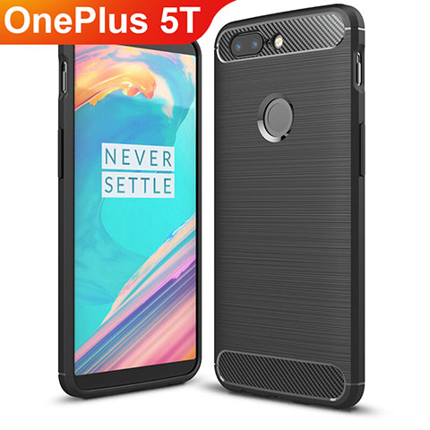 Silikon Hülle Handyhülle Gummi Schutzhülle Tasche Köper T01 für OnePlus 5T A5010 Schwarz