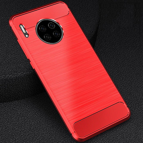 Silikon Hülle Handyhülle Gummi Schutzhülle Tasche Line C02 für Huawei Mate 30 Pro 5G Rot