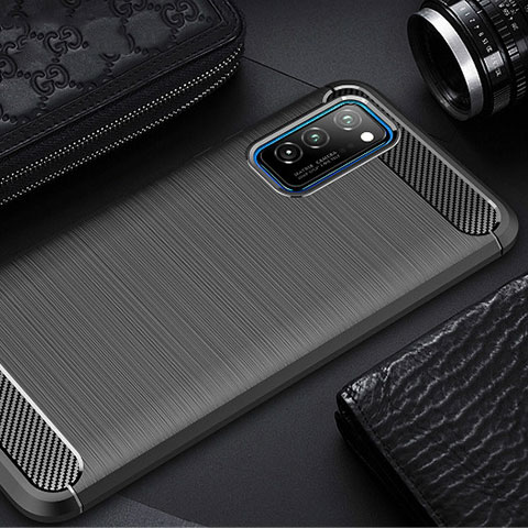 Silikon Hülle Handyhülle Gummi Schutzhülle Tasche Line für Huawei Honor View 30 Pro 5G Schwarz