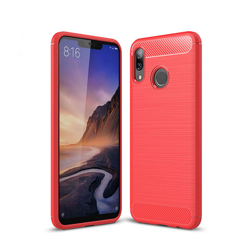 Silikon Hülle Handyhülle Gummi Schutzhülle Tasche Line für Huawei P20 Lite Rot