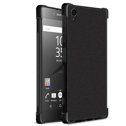 Silikon Hülle Handyhülle Gummi Schutzhülle TPU für Sony Xperia XA1 Plus Schwarz