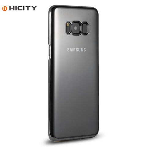 Silikon Hülle Handyhülle Rahmen Schutzhülle Durchsichtig Transparent für Samsung Galaxy S8 Schwarz