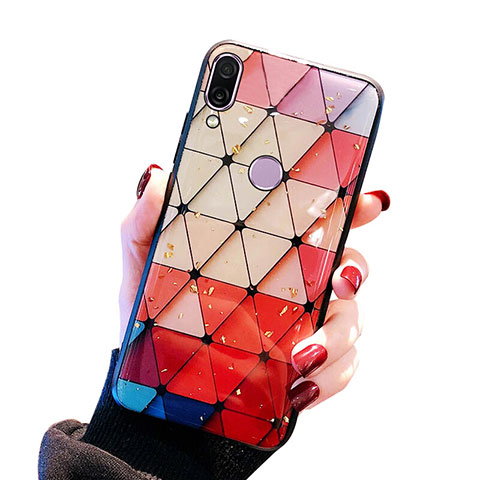 Silikon Hülle Handyhülle Rahmen Schutzhülle Spiegel Modisch Muster für Huawei P20 Lite Bunt