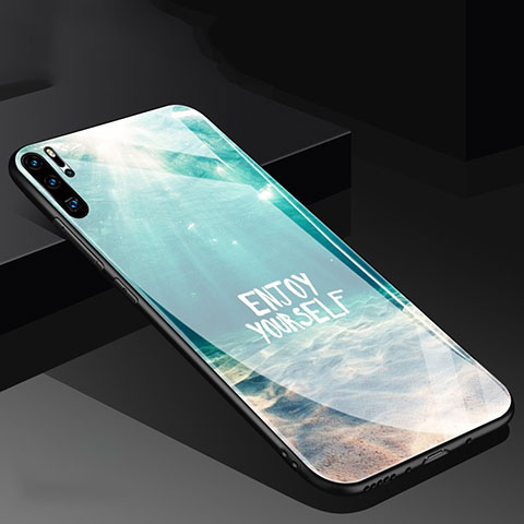 Silikon Hülle Handyhülle Rahmen Schutzhülle Spiegel Modisch Muster für Huawei P30 Pro New Edition Cyan