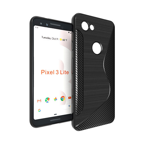 Silikon Hülle Handyhülle S-Line Schutzhülle Durchsichtig Transparent für Google Pixel 3a XL Schwarz
