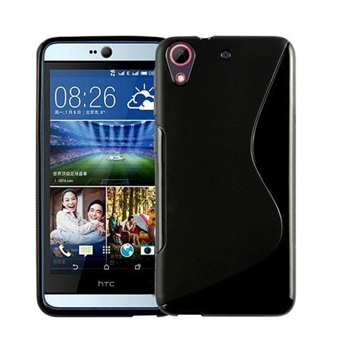 Silikon Hülle Handyhülle S-Line Schutzhülle Durchsichtig Transparent für HTC Desire 626 Schwarz