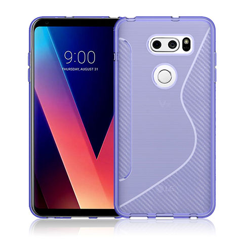 Silikon Hülle Handyhülle S-Line Schutzhülle Durchsichtig Transparent für LG V30 Violett