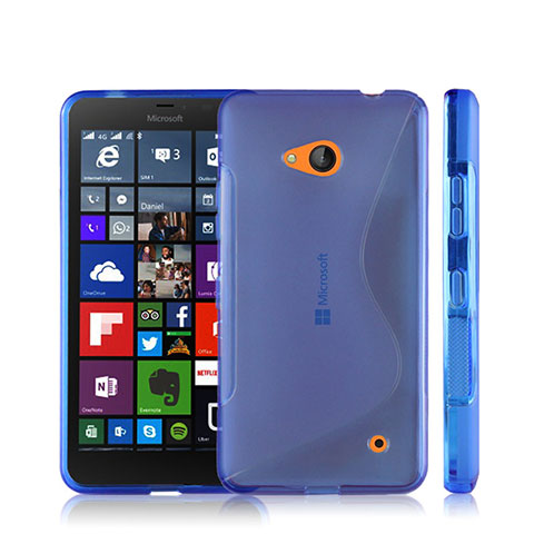 Silikon Hülle Handyhülle S-Line Schutzhülle Durchsichtig Transparent für Microsoft Lumia 640 Blau