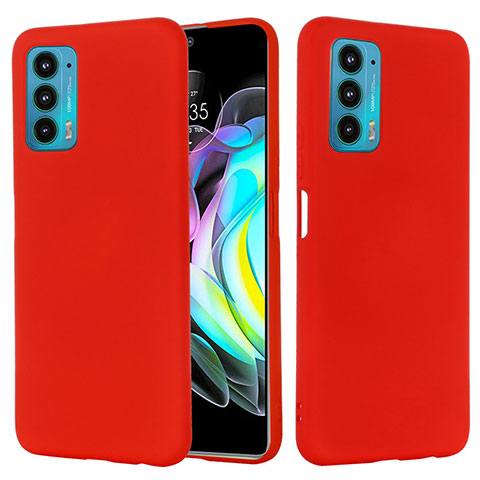 Silikon Hülle Handyhülle Ultra Dünn Flexible Schutzhülle 360 Grad Ganzkörper Tasche für Motorola Moto Edge 20 Pro 5G Rot