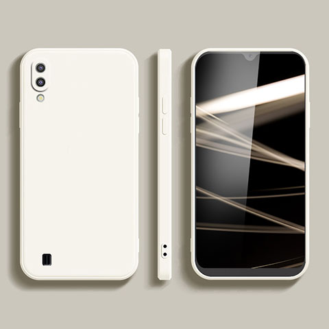 Silikon Hülle Handyhülle Ultra Dünn Flexible Schutzhülle 360 Grad Ganzkörper Tasche für Samsung Galaxy A01 SM-A015 Weiß
