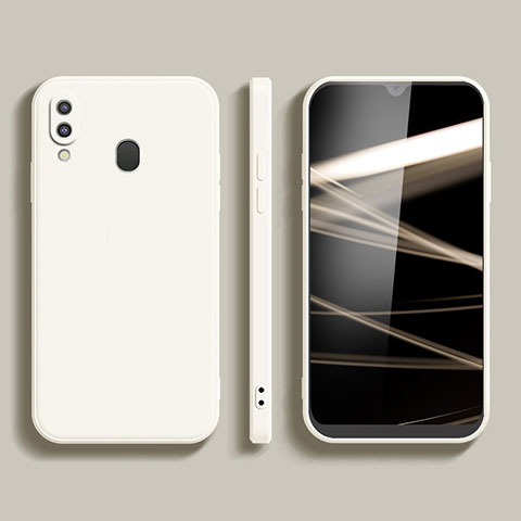 Silikon Hülle Handyhülle Ultra Dünn Flexible Schutzhülle 360 Grad Ganzkörper Tasche für Samsung Galaxy A20e Weiß
