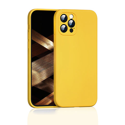 Silikon Hülle Handyhülle Ultra Dünn Flexible Schutzhülle 360 Grad Ganzkörper Tasche G01 für Apple iPhone 15 Pro Gelb