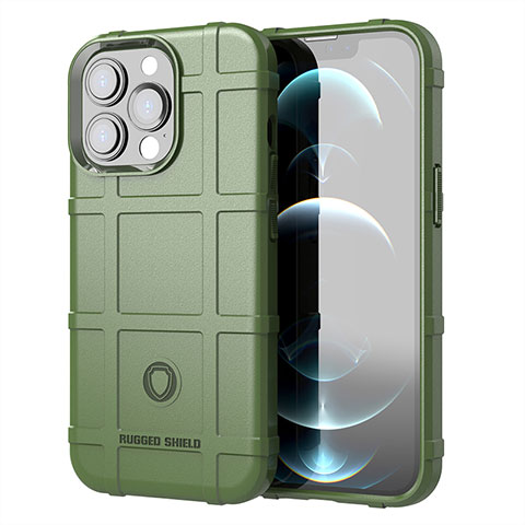 Silikon Hülle Handyhülle Ultra Dünn Flexible Schutzhülle 360 Grad Ganzkörper Tasche G05 für Apple iPhone 13 Pro Grün