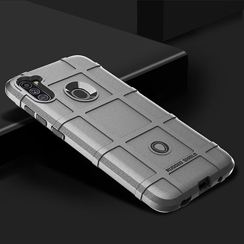 Silikon Hülle Handyhülle Ultra Dünn Flexible Schutzhülle 360 Grad Ganzkörper Tasche J02S für Samsung Galaxy M11 Grau