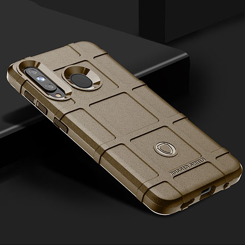 Silikon Hülle Handyhülle Ultra Dünn Flexible Schutzhülle 360 Grad Ganzkörper Tasche J02S für Samsung Galaxy M40 Braun