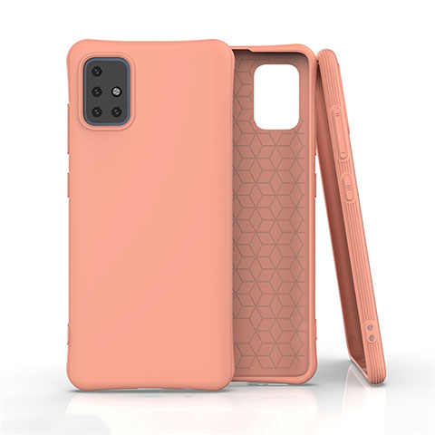 Silikon Hülle Handyhülle Ultra Dünn Flexible Schutzhülle 360 Grad Ganzkörper Tasche S01 für Samsung Galaxy A51 4G Orange