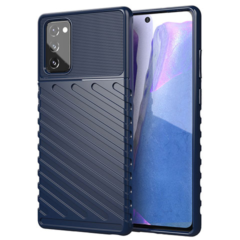 Silikon Hülle Handyhülle Ultra Dünn Flexible Schutzhülle 360 Grad Ganzkörper Tasche S01 für Samsung Galaxy Note 20 5G Blau
