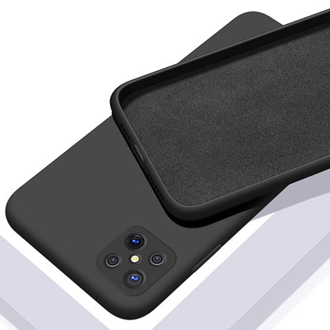 Silikon Hülle Handyhülle Ultra Dünn Flexible Schutzhülle 360 Grad Ganzkörper Tasche S02 für Oppo A92s 5G Schwarz