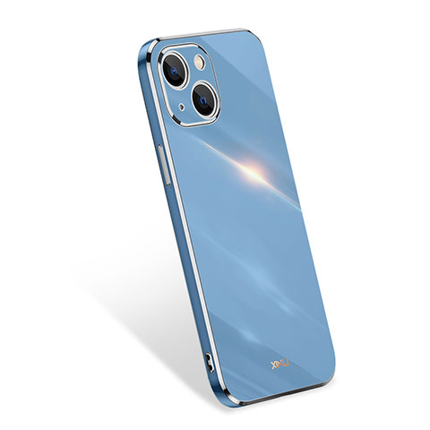 Silikon Hülle Handyhülle Ultra Dünn Flexible Schutzhülle 360 Grad Ganzkörper Tasche S03 für Apple iPhone 13 Mini Hellblau