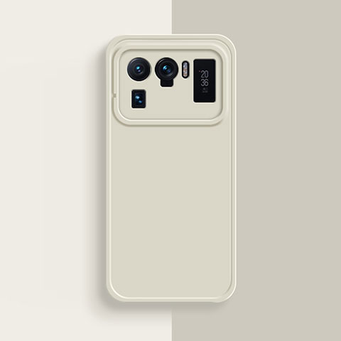 Silikon Hülle Handyhülle Ultra Dünn Flexible Schutzhülle 360 Grad Ganzkörper Tasche S08 für Xiaomi Mi 11 Ultra 5G Weiß