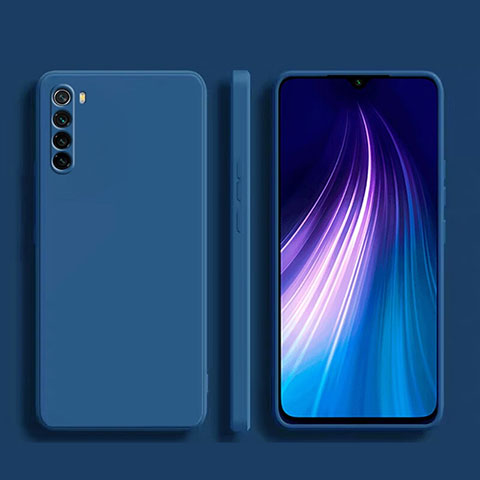 Silikon Hülle Handyhülle Ultra Dünn Flexible Schutzhülle 360 Grad Ganzkörper Tasche YK1 für Xiaomi Redmi Note 8 (2021) Blau
