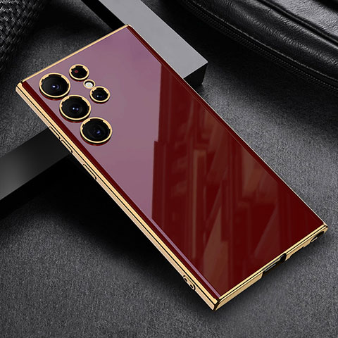 Silikon Hülle Handyhülle Ultra Dünn Flexible Schutzhülle Tasche AC1 für Samsung Galaxy S23 Ultra 5G Rot