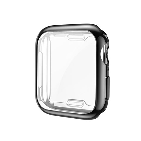Silikon Hülle Handyhülle Ultra Dünn Flexible Schutzhülle Tasche S01 für Apple iWatch 5 40mm Schwarz
