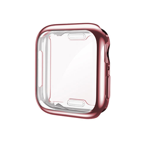 Silikon Hülle Handyhülle Ultra Dünn Flexible Schutzhülle Tasche S01 für Apple iWatch 5 44mm Rosegold