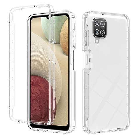 Silikon Hülle Handyhülle Ultra Dünn Flexible Schutzhülle Tasche Transparent Vorder und Rückseite 360 Grad Ganzkörper Farbverlauf YB2 für Samsung Galaxy M12 Klar