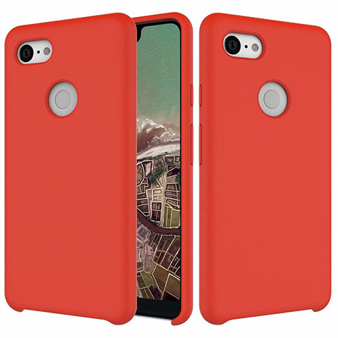 Silikon Hülle Handyhülle Ultra Dünn Schutzhülle 360 Grad Tasche für Google Pixel 3 XL Rot