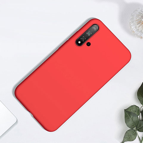 Silikon Hülle Handyhülle Ultra Dünn Schutzhülle 360 Grad Tasche für Huawei Nova 5 Pro Rot